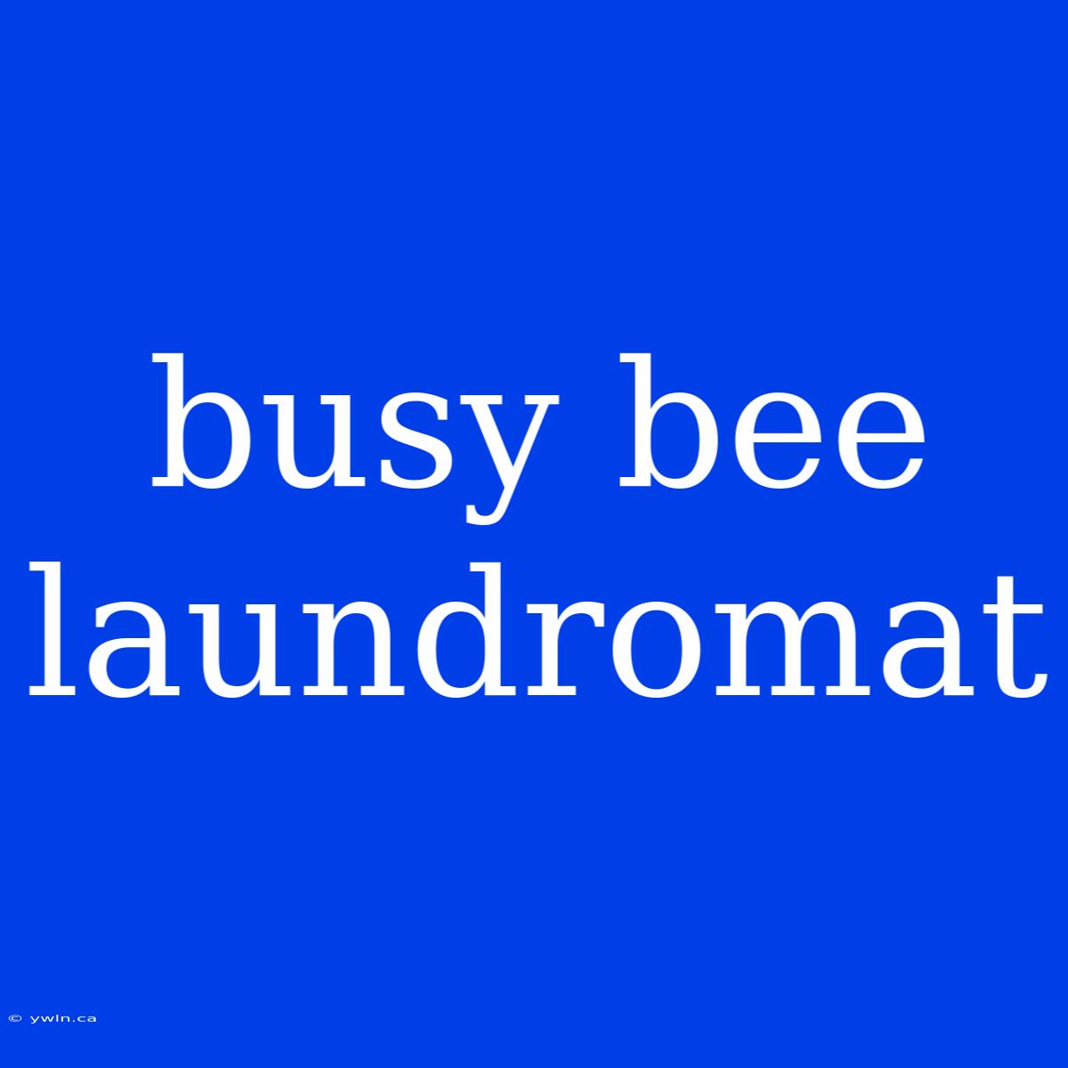 Busy Bee Laundromat