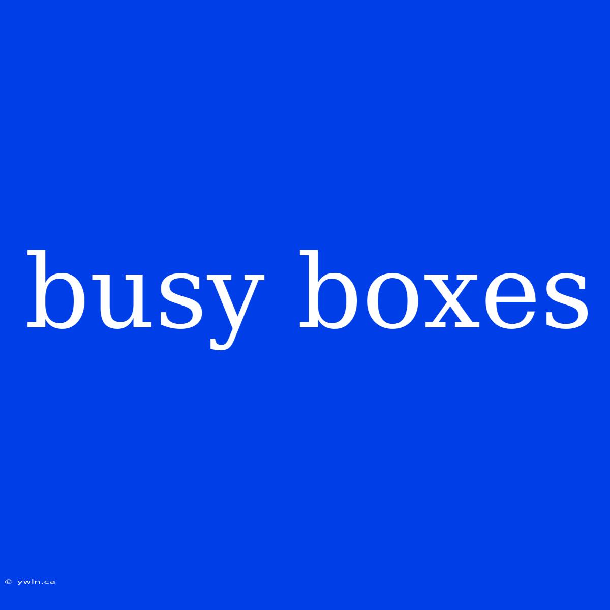 Busy Boxes