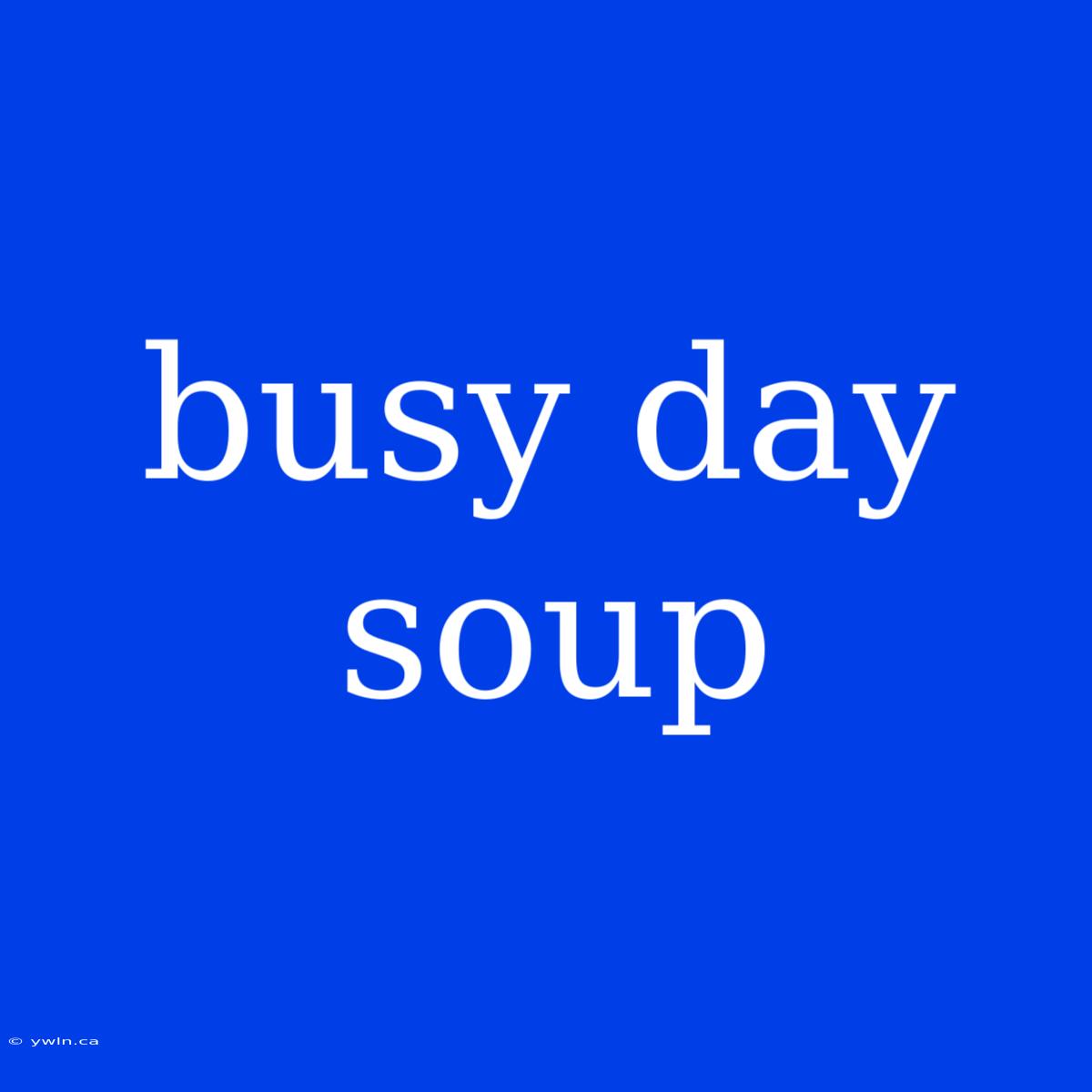 Busy Day Soup