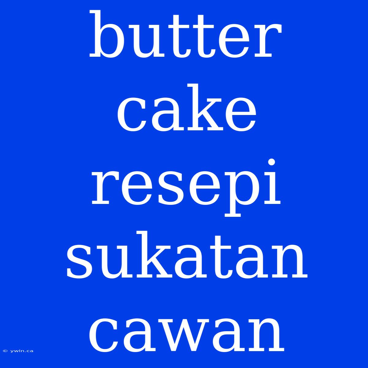 Butter Cake Resepi Sukatan Cawan