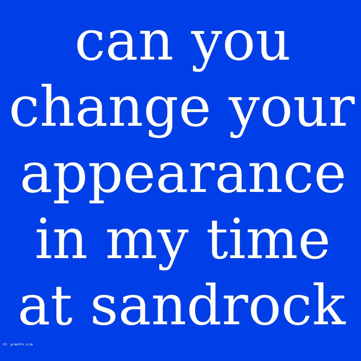 Can You Change Your Appearance In My Time At Sandrock