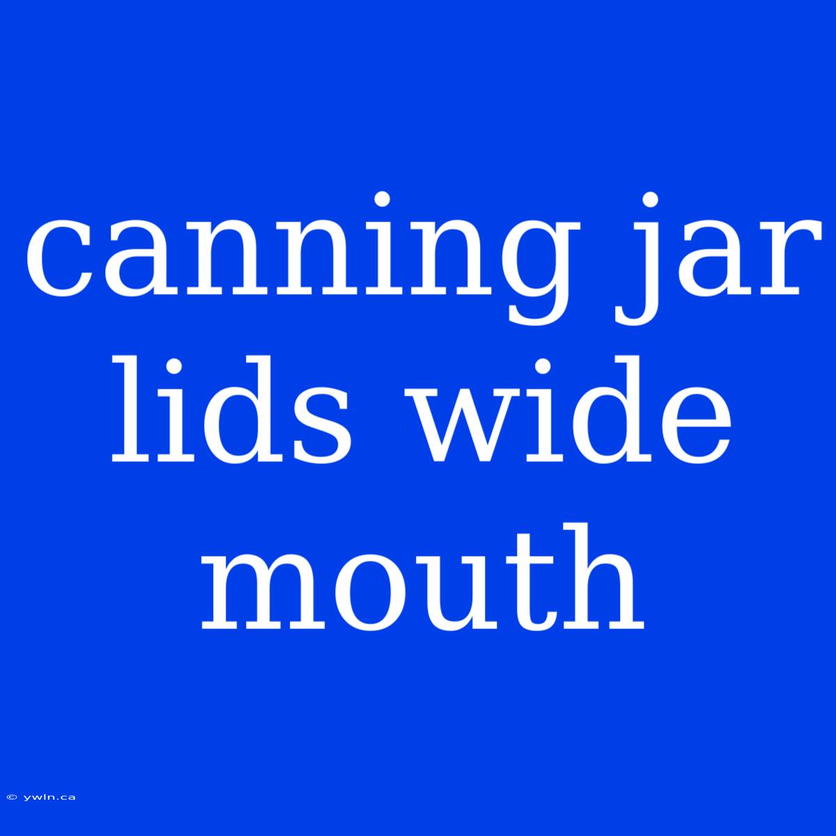 Canning Jar Lids Wide Mouth