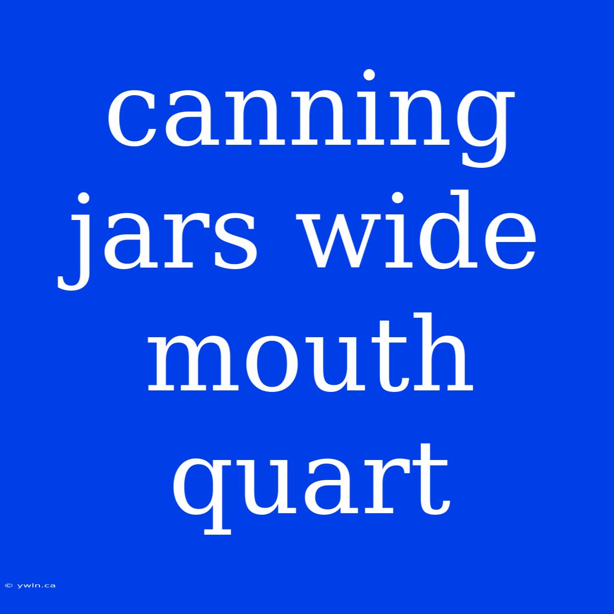 Canning Jars Wide Mouth Quart