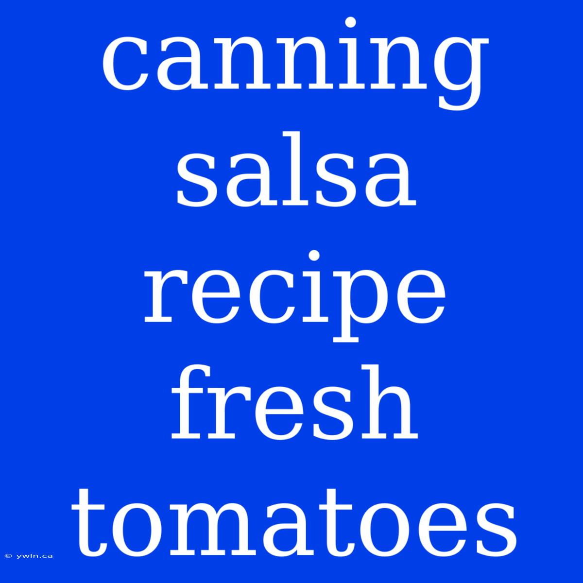 Canning Salsa Recipe Fresh Tomatoes