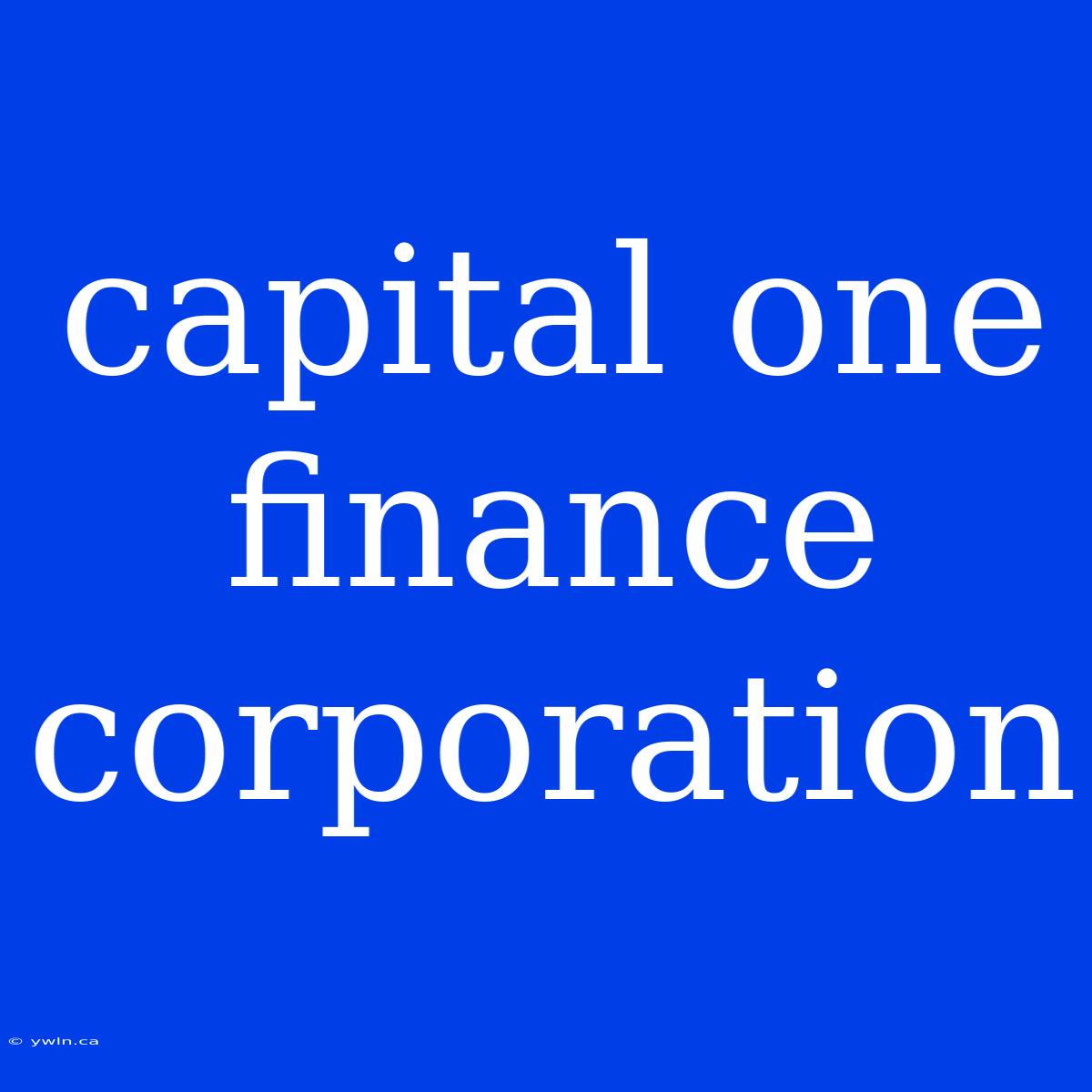 Capital One Finance Corporation