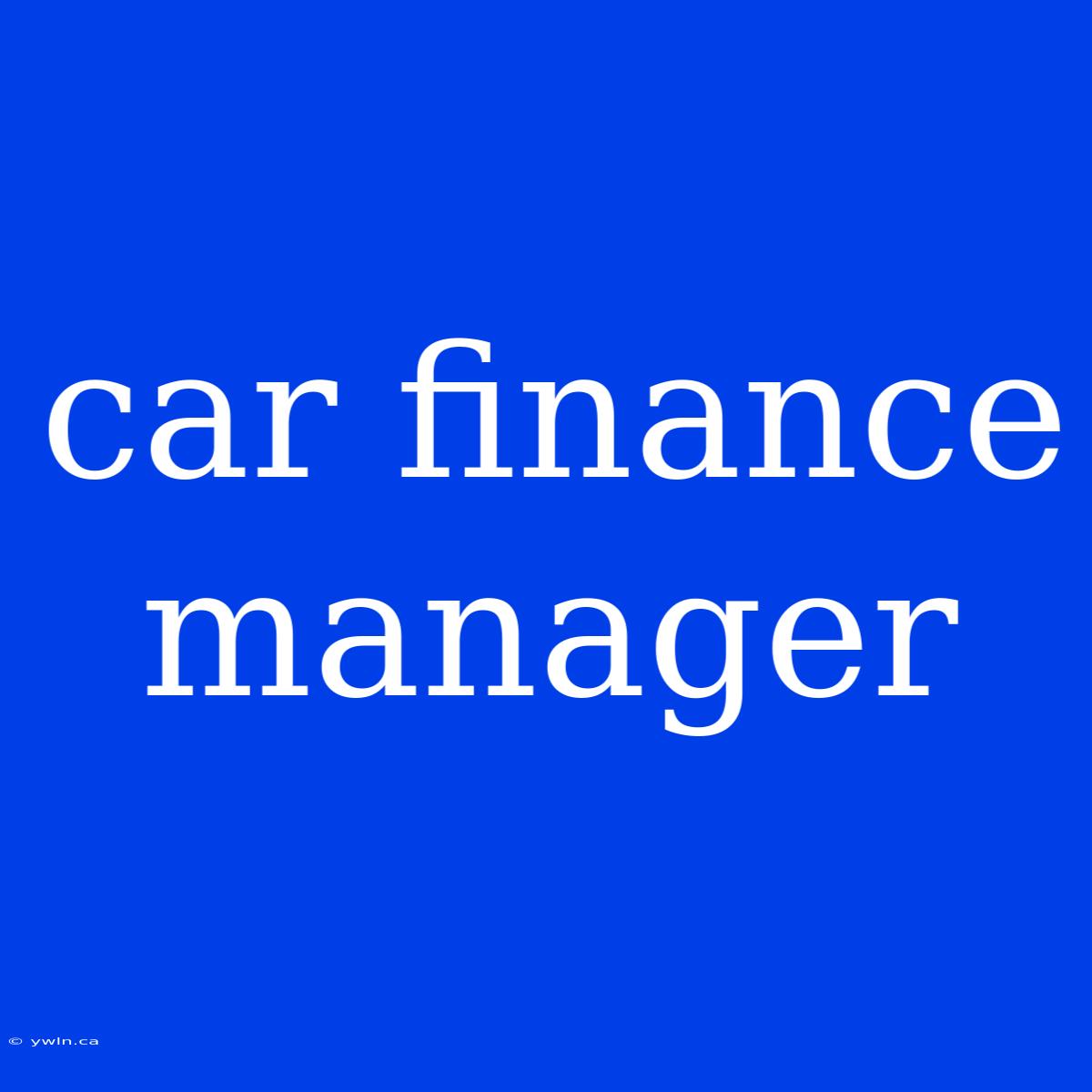 Car Finance Manager