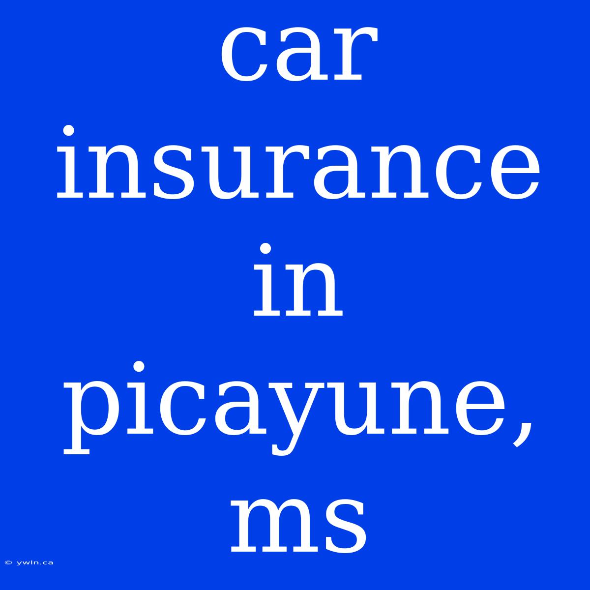 Car Insurance In Picayune, Ms