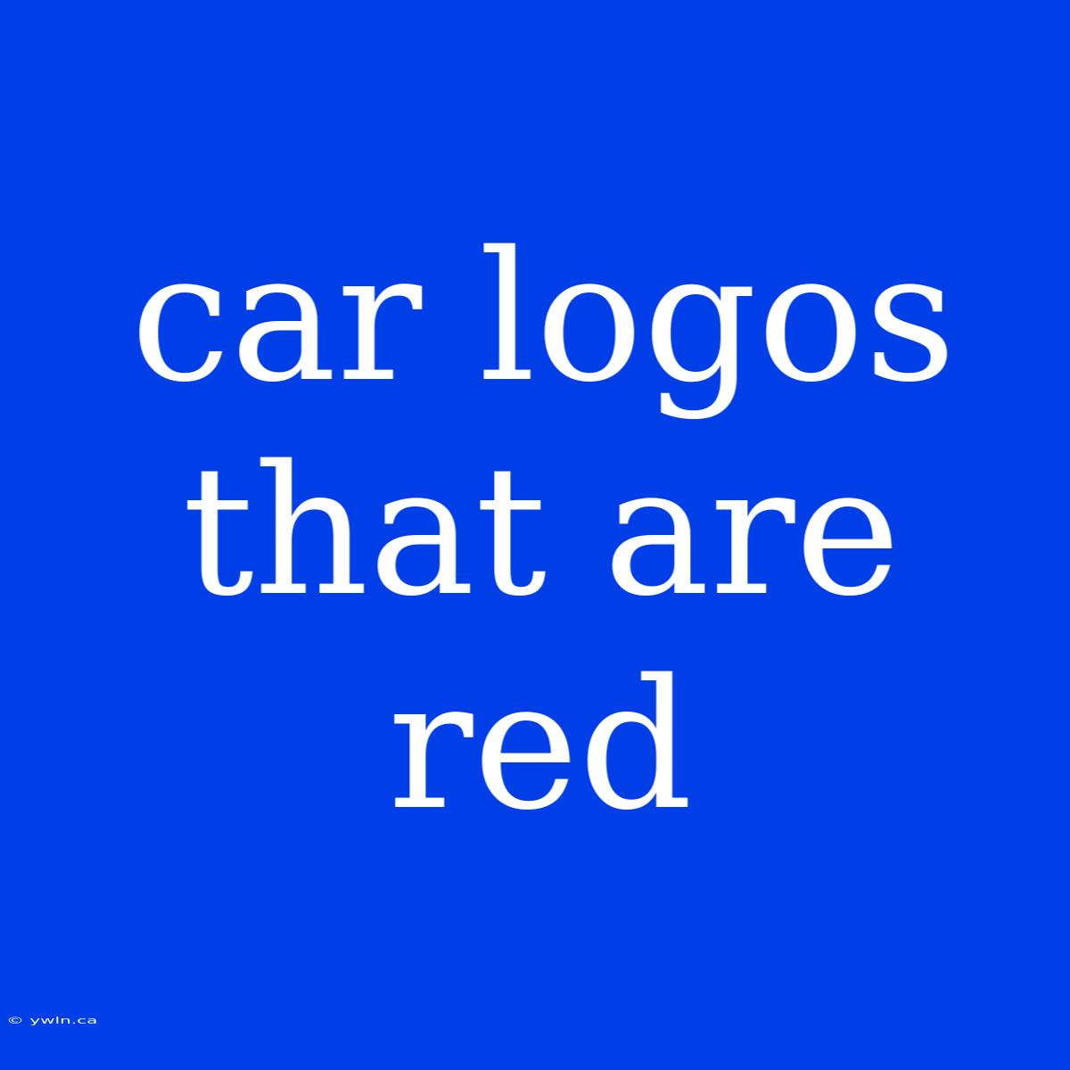 Car Logos That Are Red