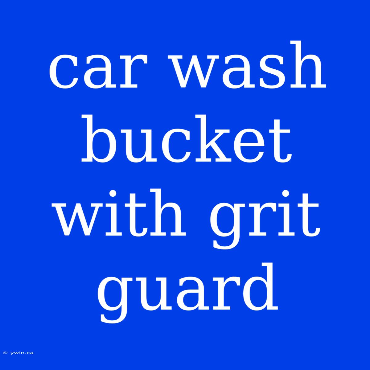 Car Wash Bucket With Grit Guard