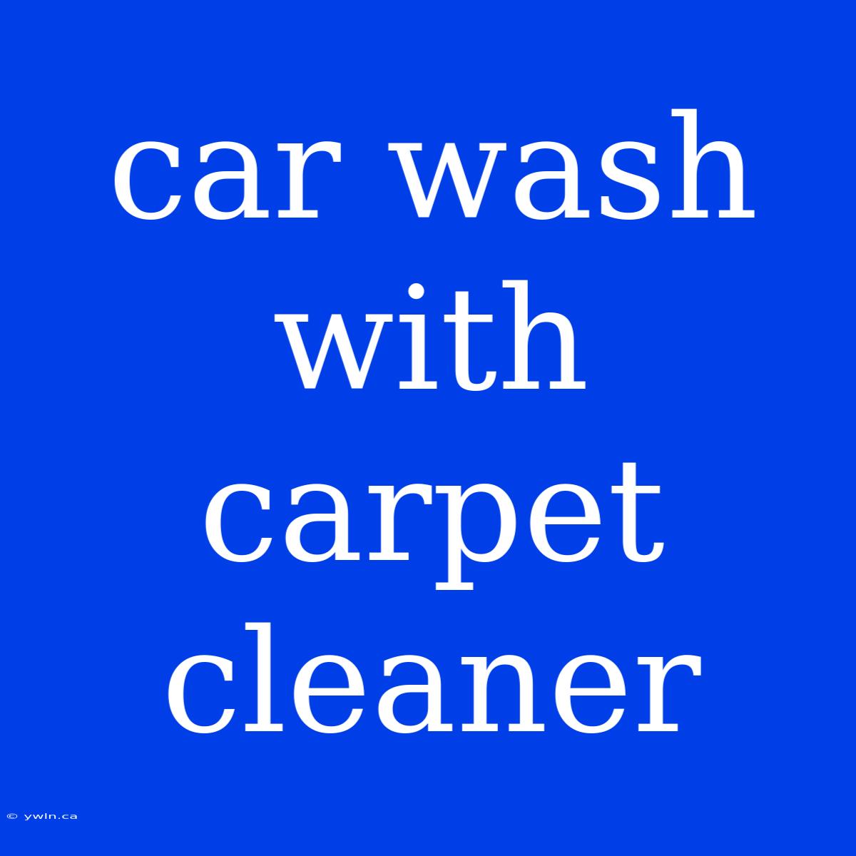 Car Wash With Carpet Cleaner