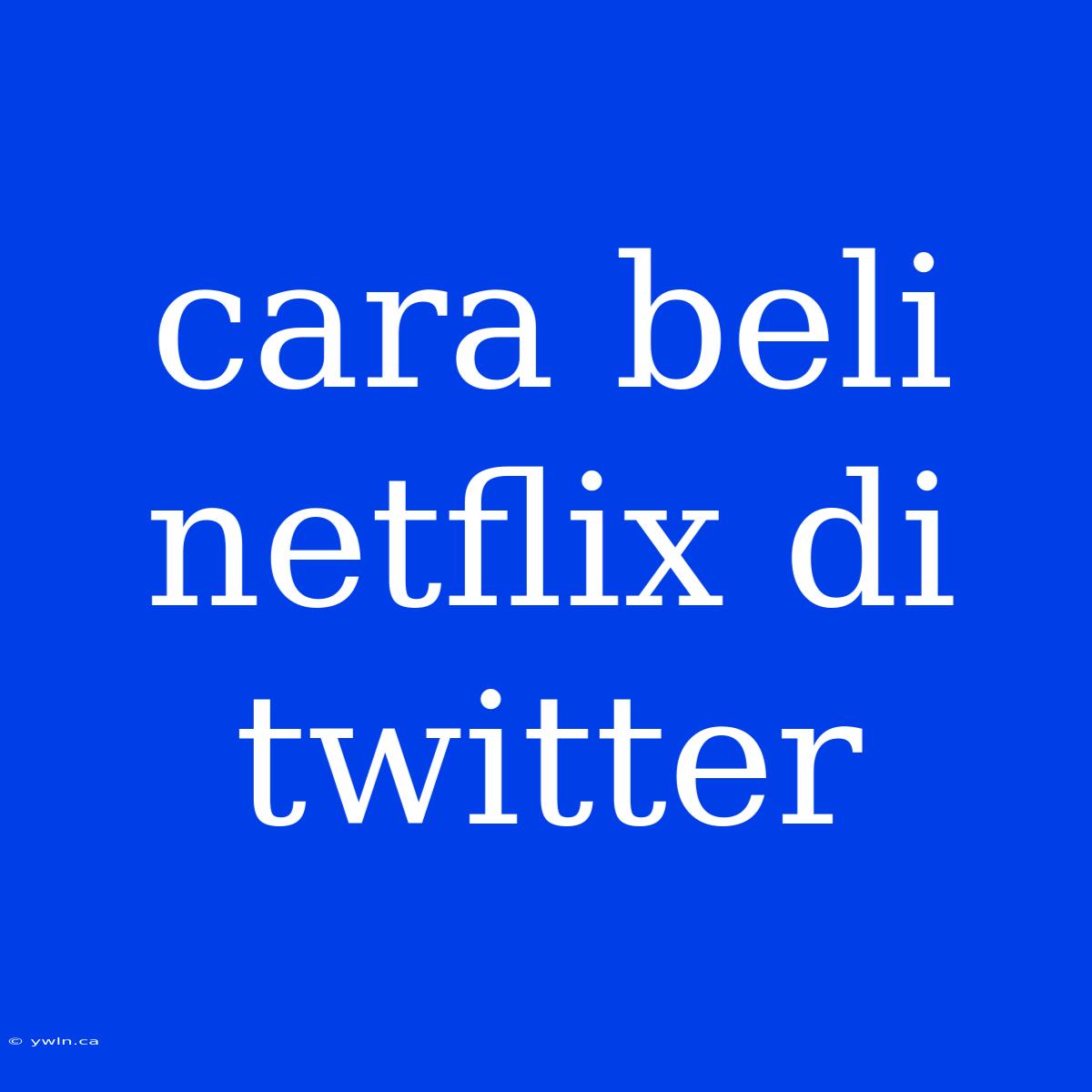 Cara Beli Netflix Di Twitter