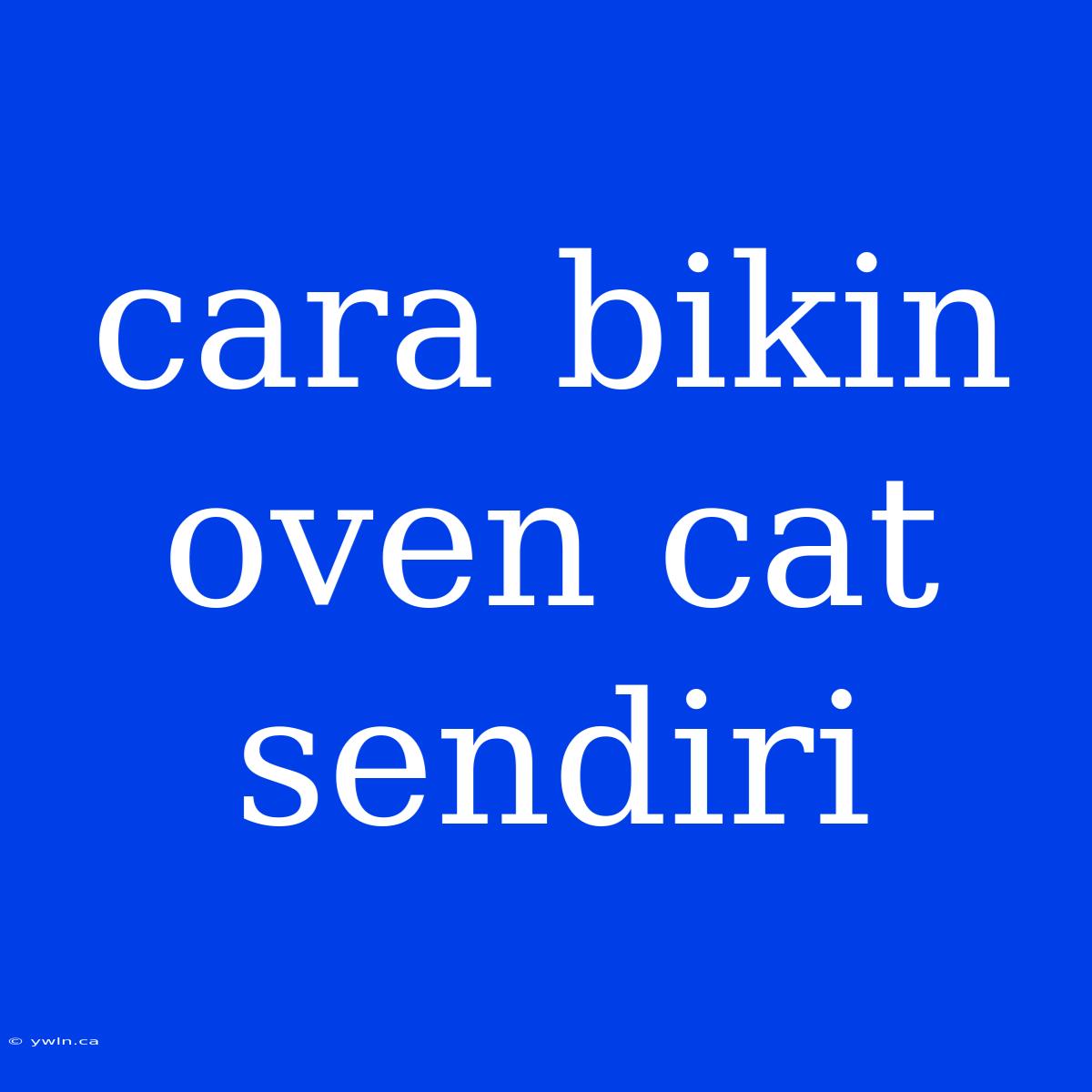 Cara Bikin Oven Cat Sendiri