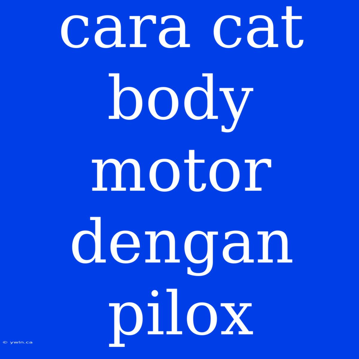 Cara Cat Body Motor Dengan Pilox