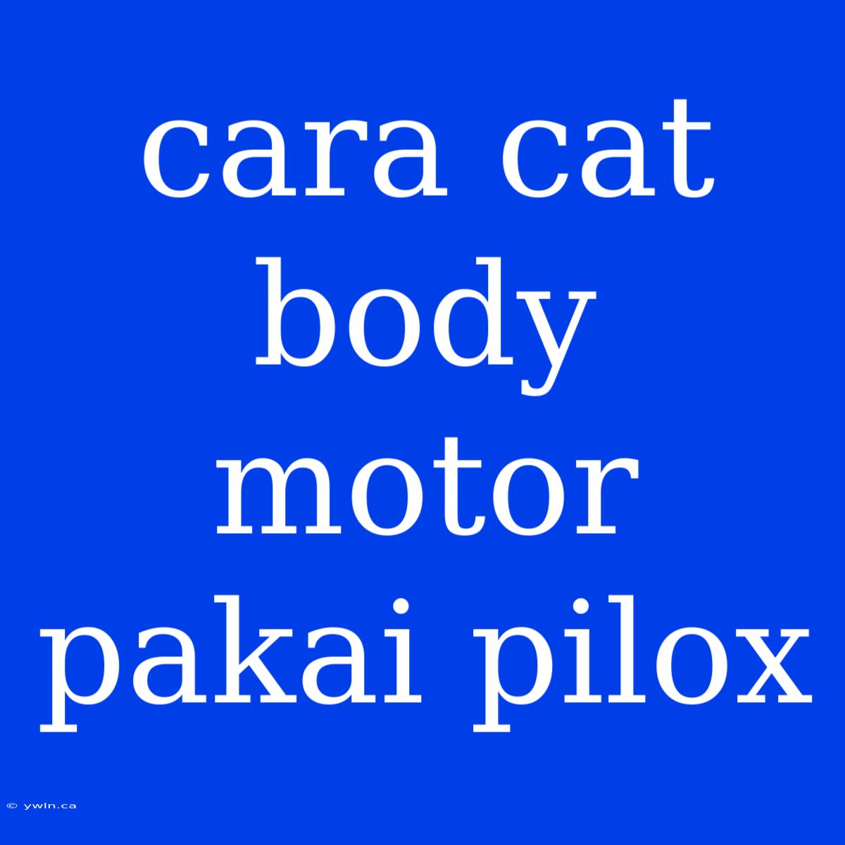 Cara Cat Body Motor Pakai Pilox