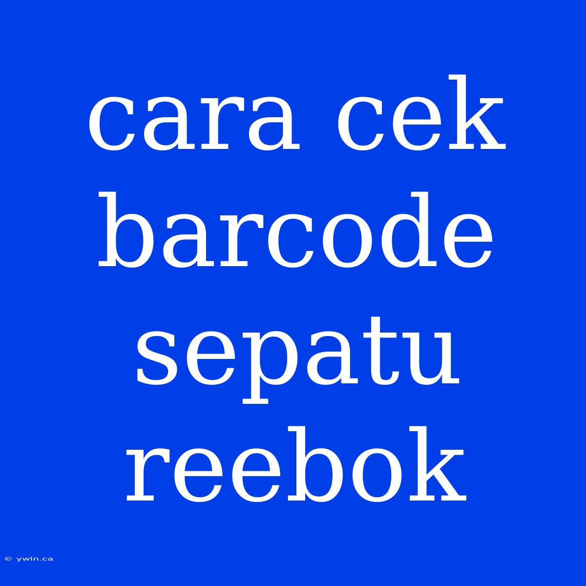 Cara Cek Barcode Sepatu Reebok