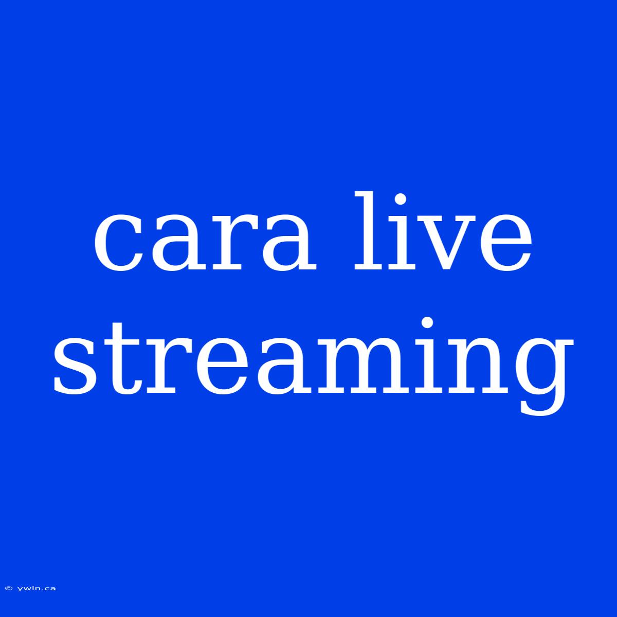 Cara Live Streaming