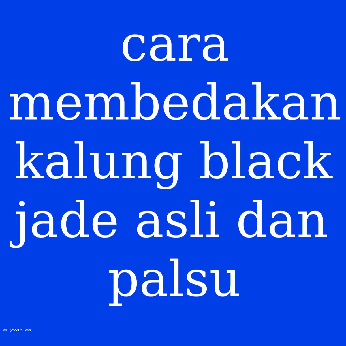 Cara Membedakan Kalung Black Jade Asli Dan Palsu