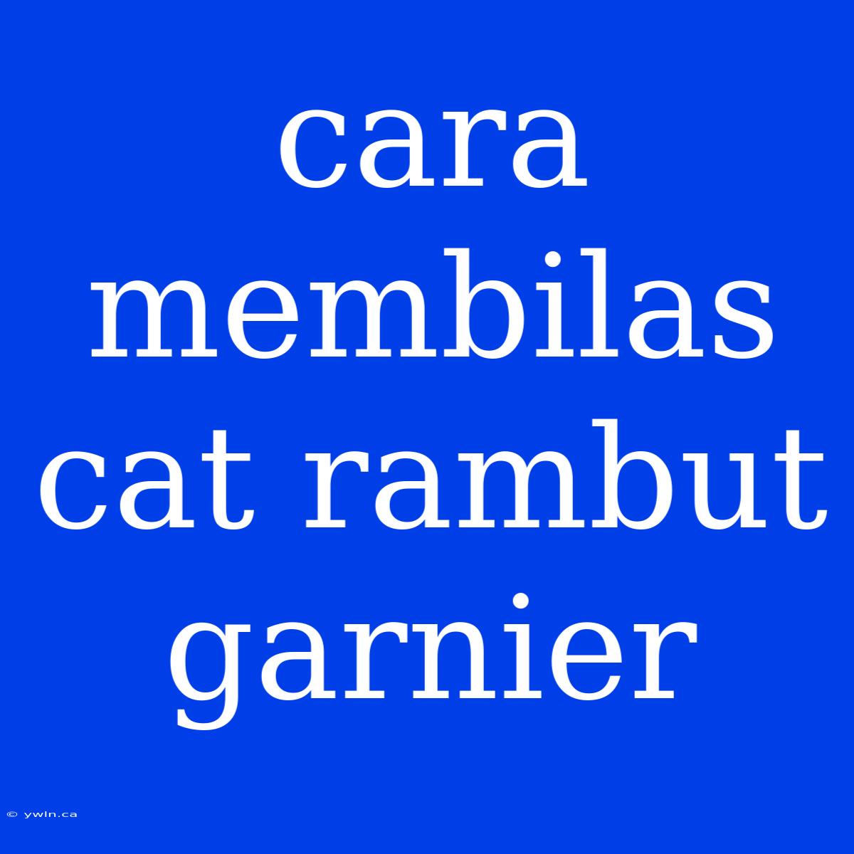 Cara Membilas Cat Rambut Garnier