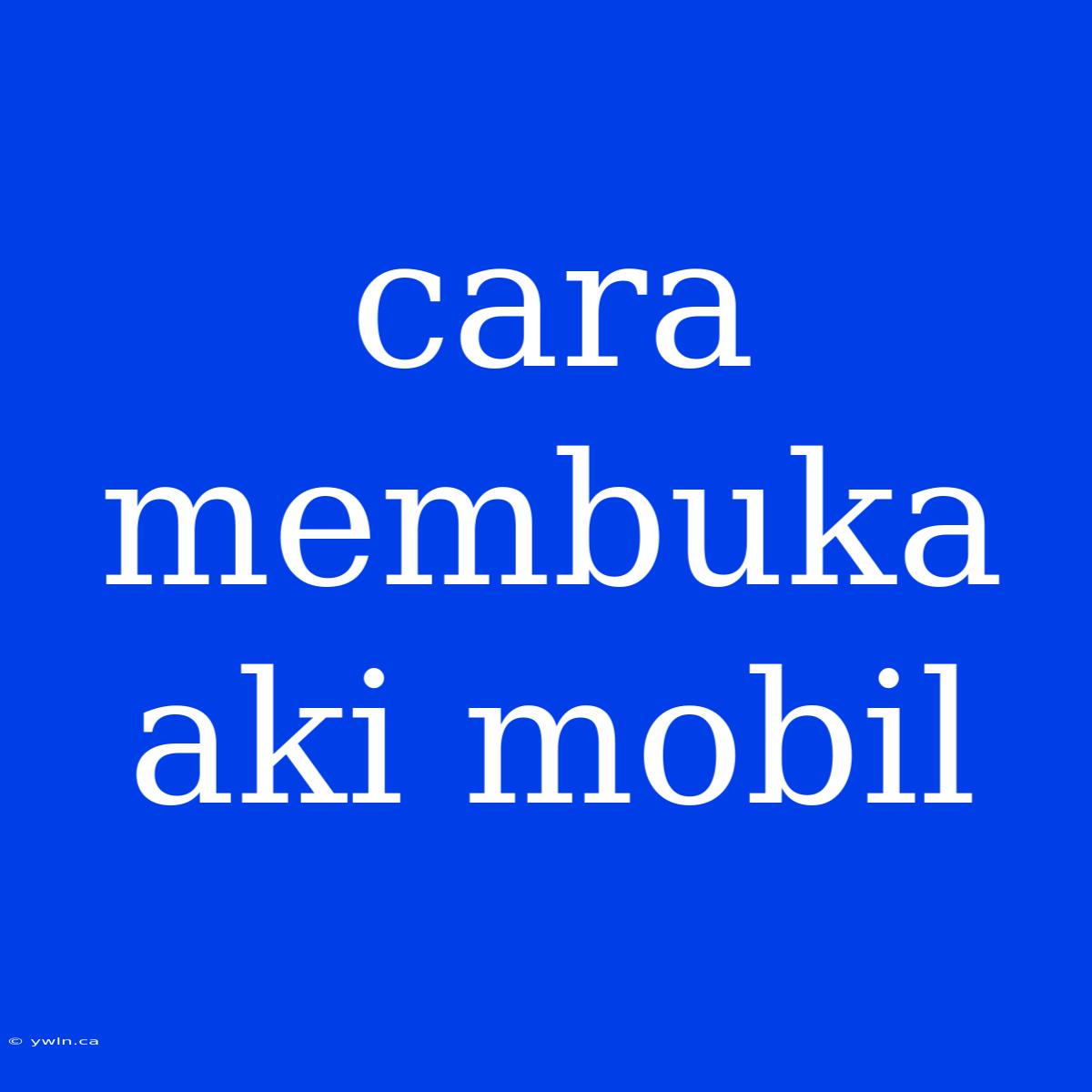 Cara Membuka Aki Mobil