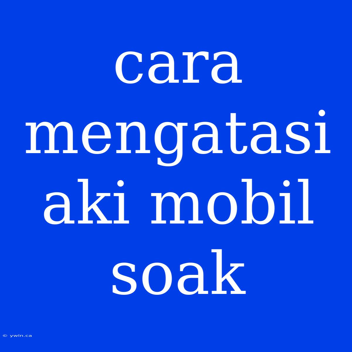 Cara Mengatasi Aki Mobil Soak