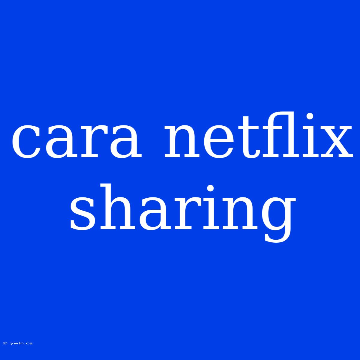 Cara Netflix Sharing