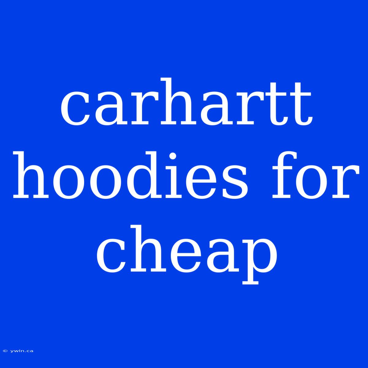 Carhartt Hoodies For Cheap