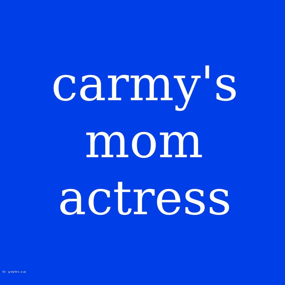 Carmy's Mom Actress