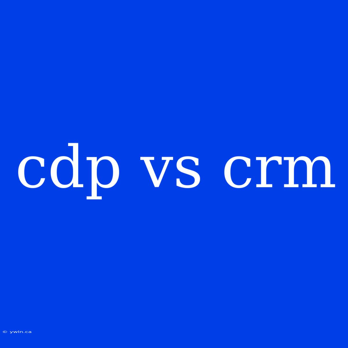 Cdp Vs Crm