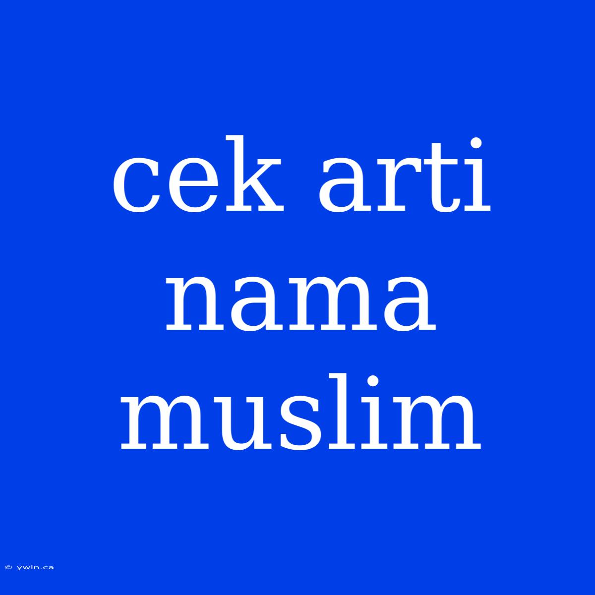 Cek Arti Nama Muslim