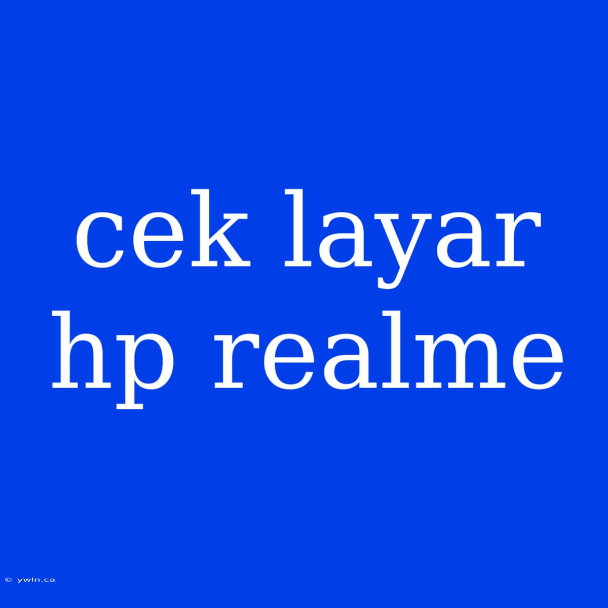 Cek Layar Hp Realme