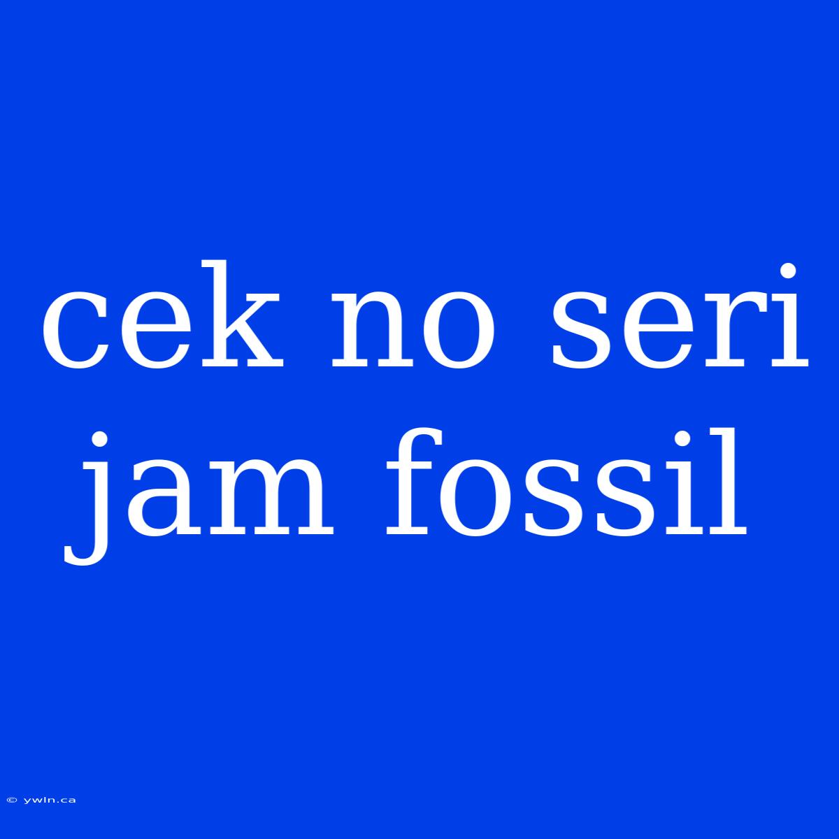 Cek No Seri Jam Fossil