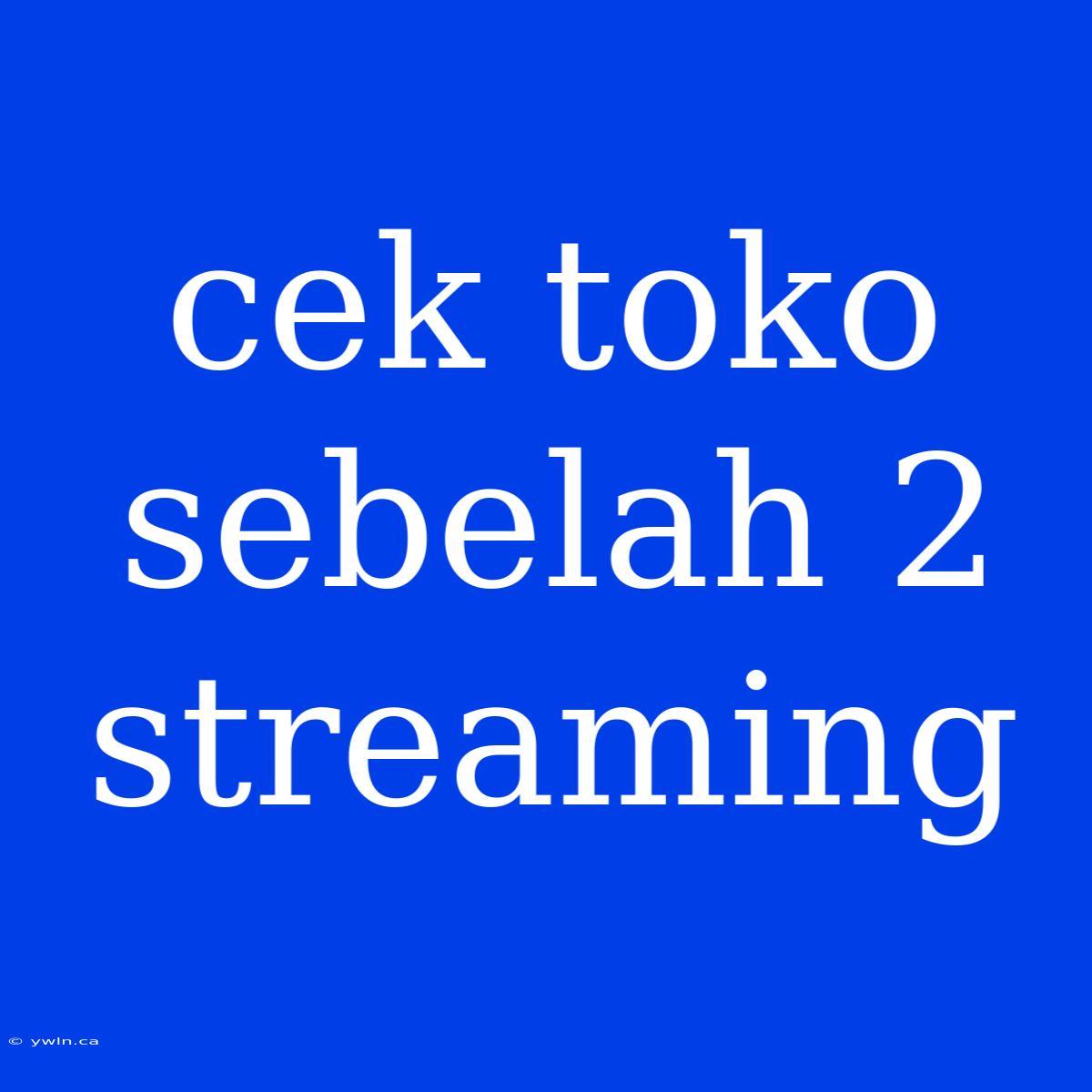 Cek Toko Sebelah 2 Streaming