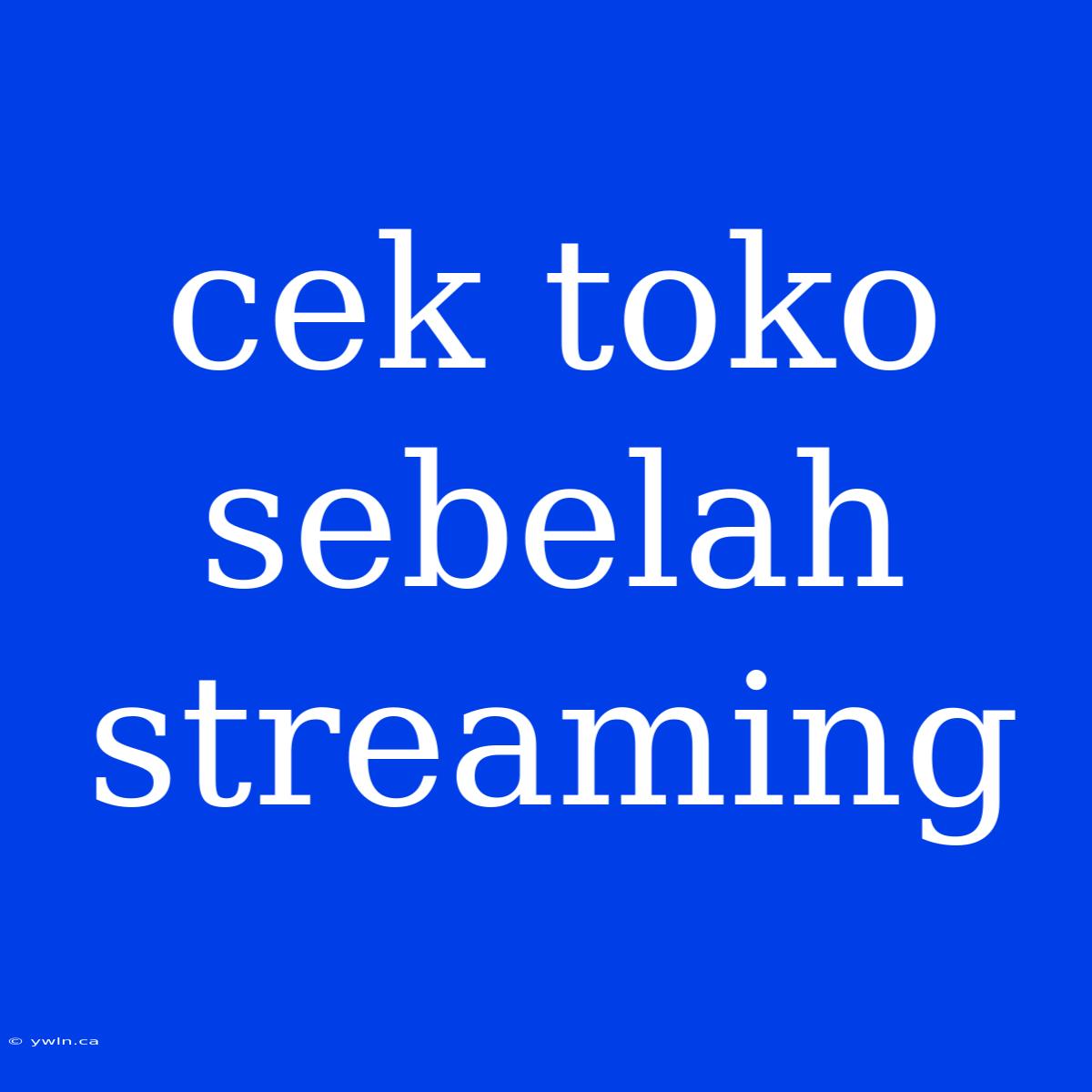 Cek Toko Sebelah Streaming