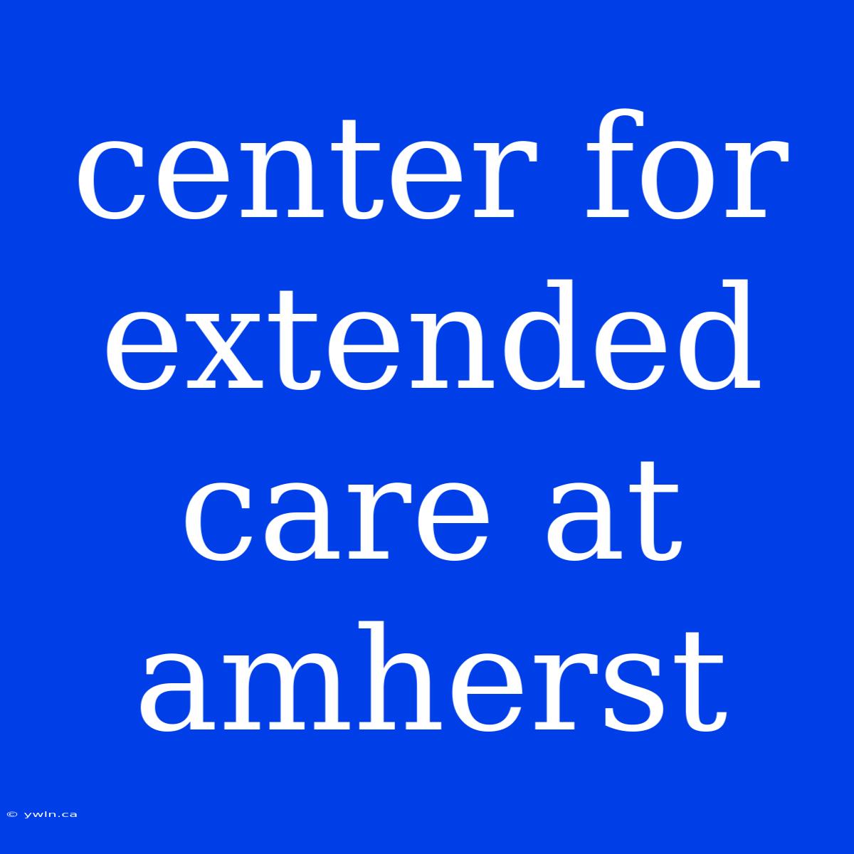 Center For Extended Care At Amherst