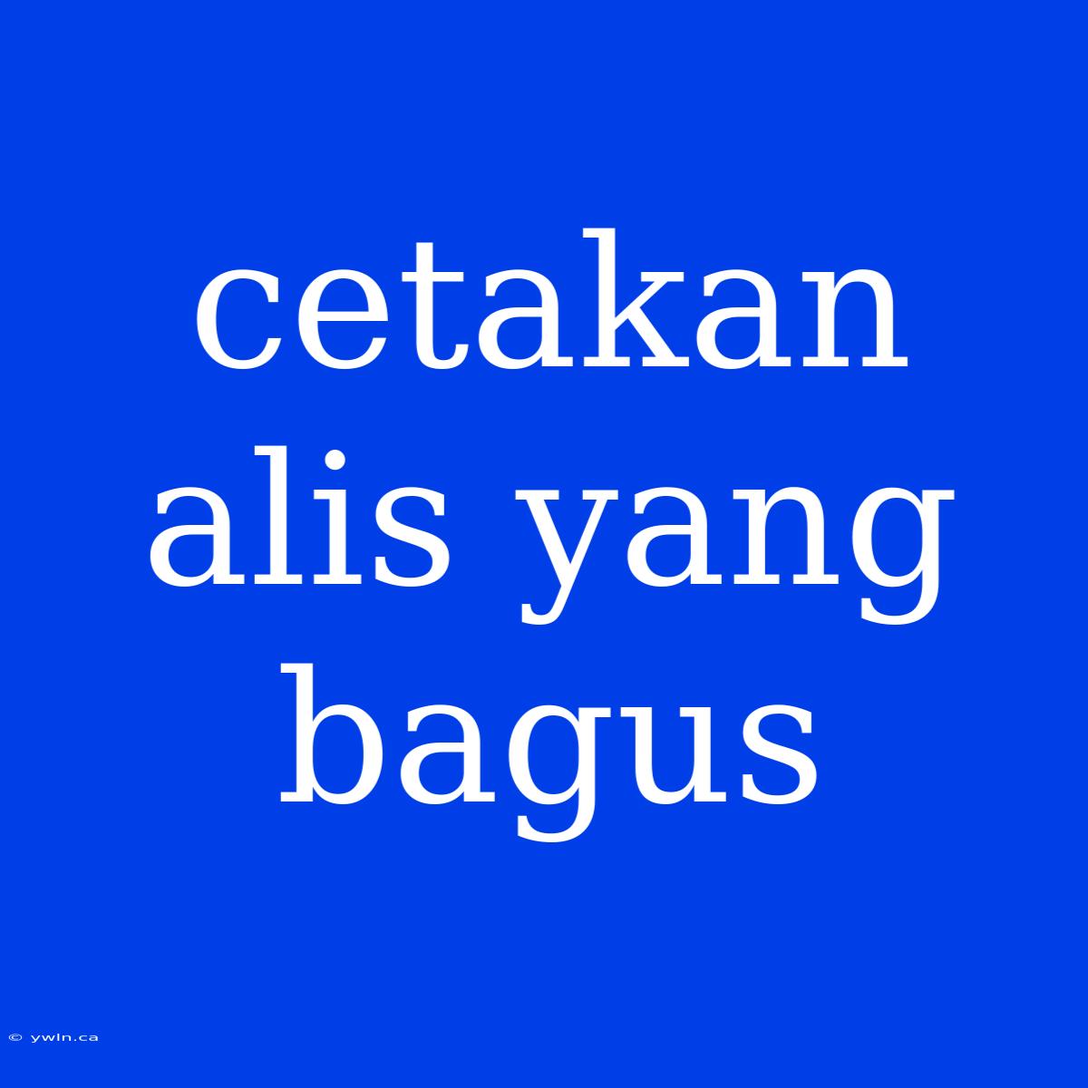 Cetakan Alis Yang Bagus