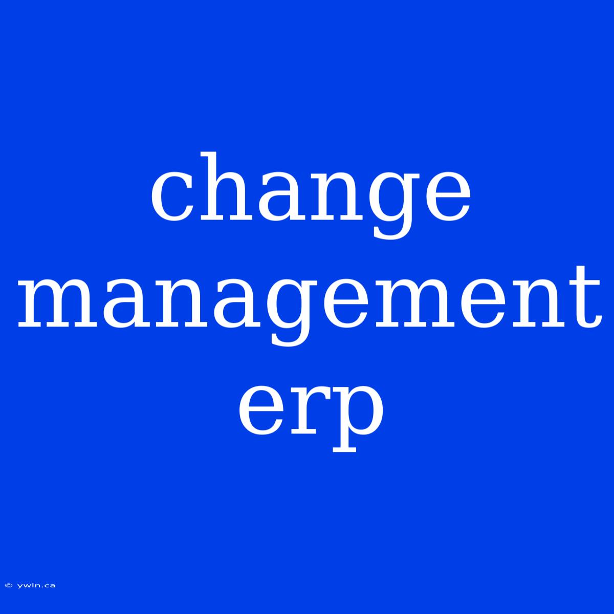 Change Management Erp