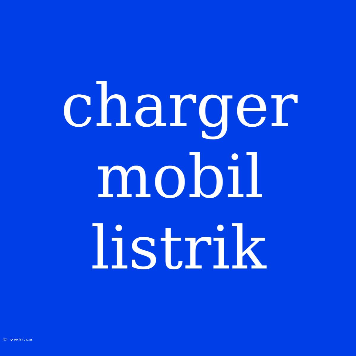 Charger Mobil Listrik