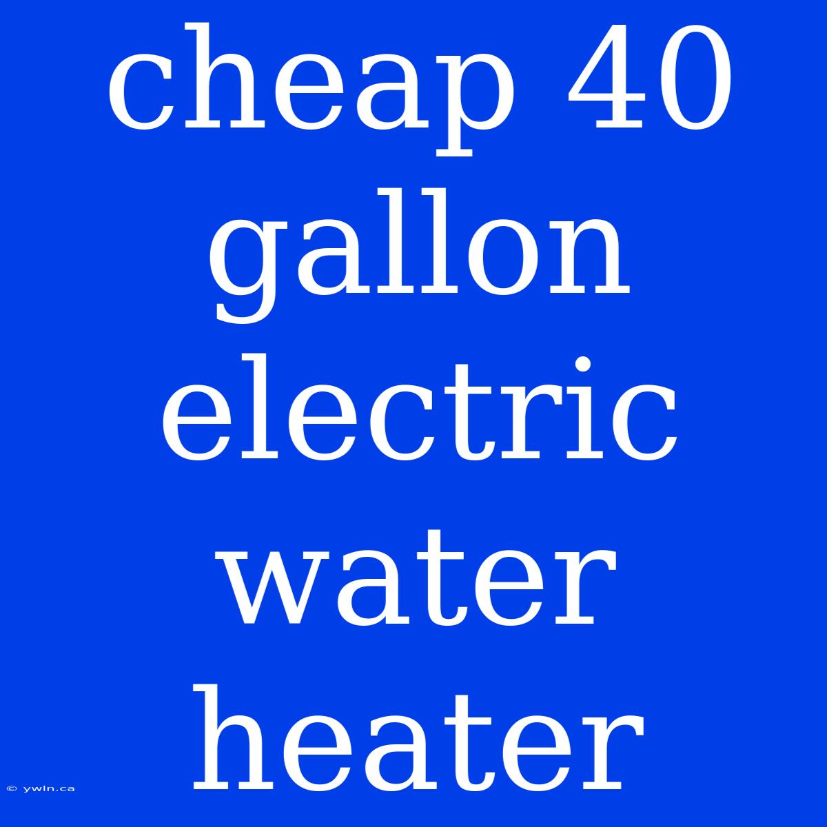 Cheap 40 Gallon Electric Water Heater