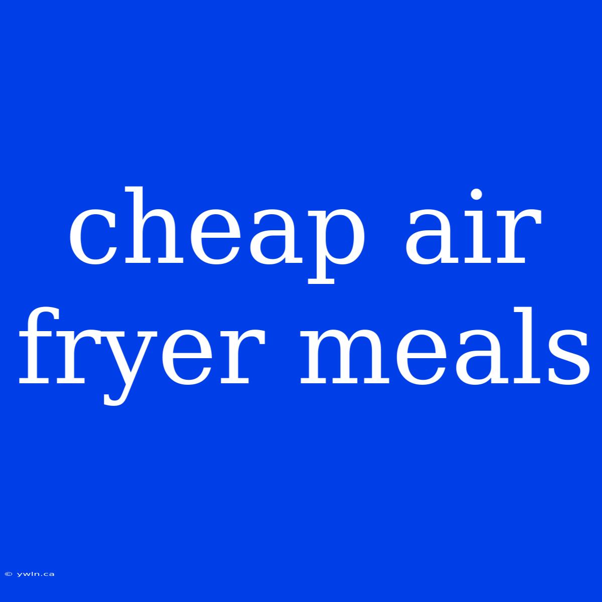 Cheap Air Fryer Meals