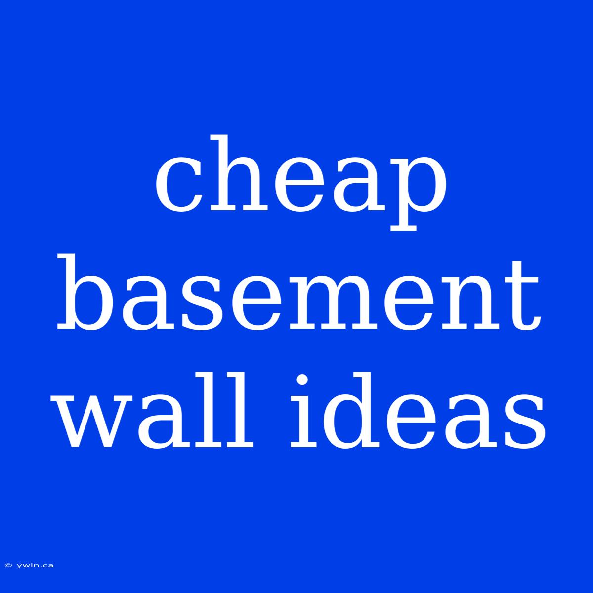 Cheap Basement Wall Ideas