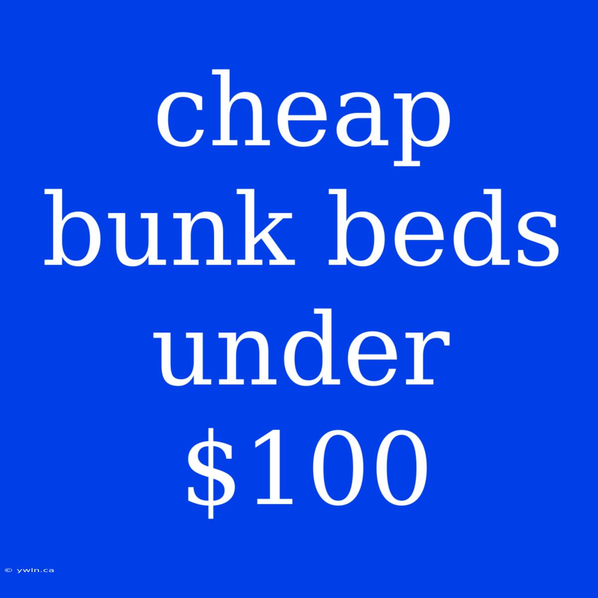 Cheap Bunk Beds Under $100