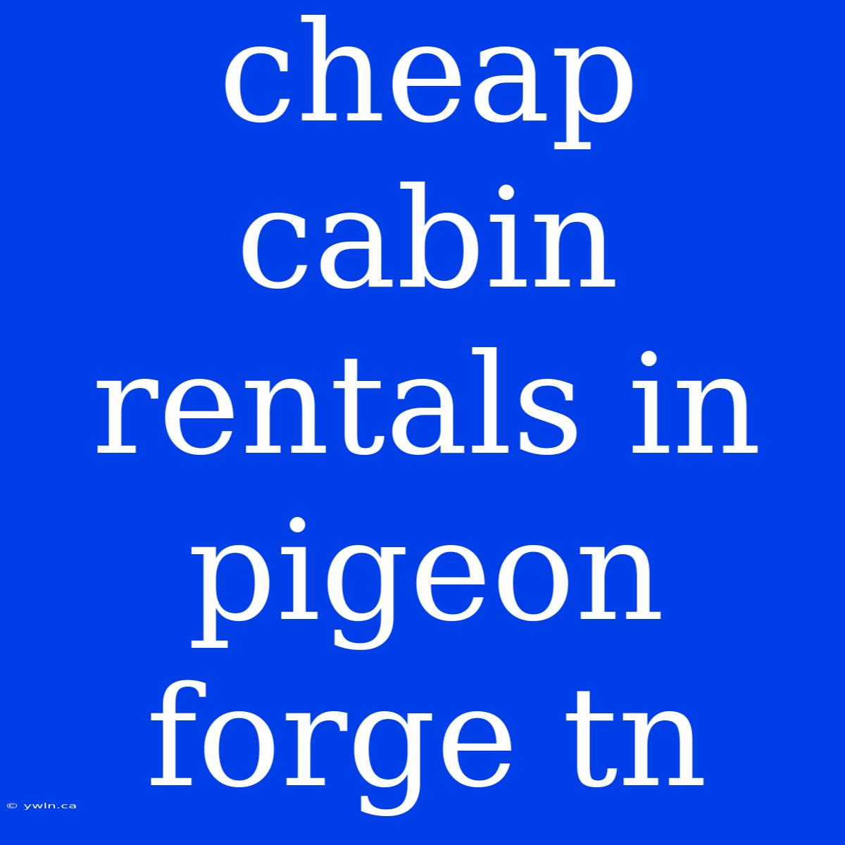 Cheap Cabin Rentals In Pigeon Forge Tn