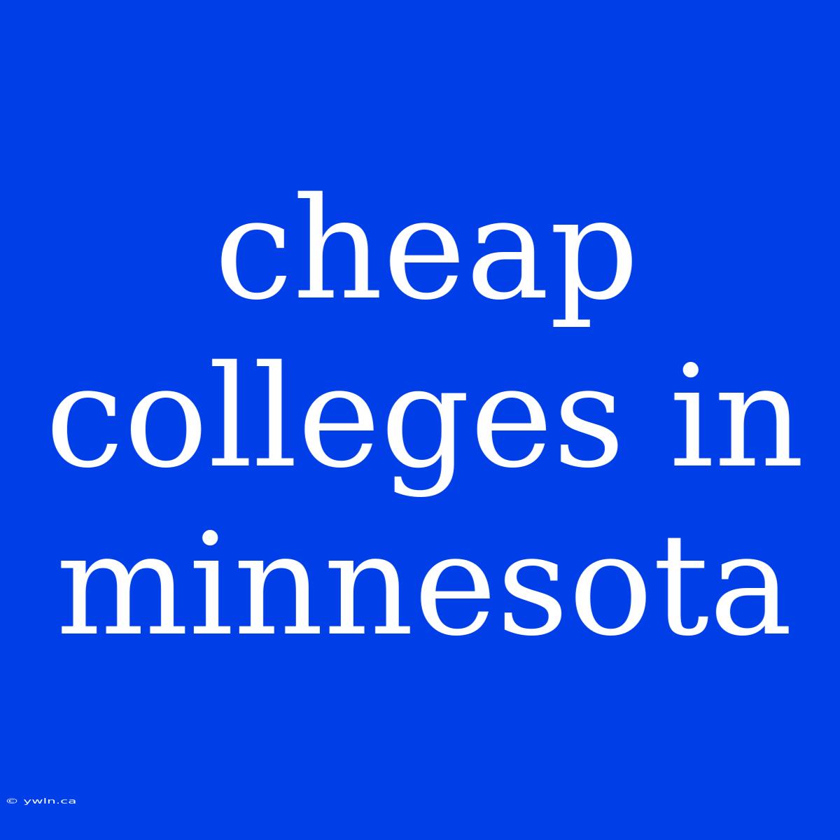 Cheap Colleges In Minnesota