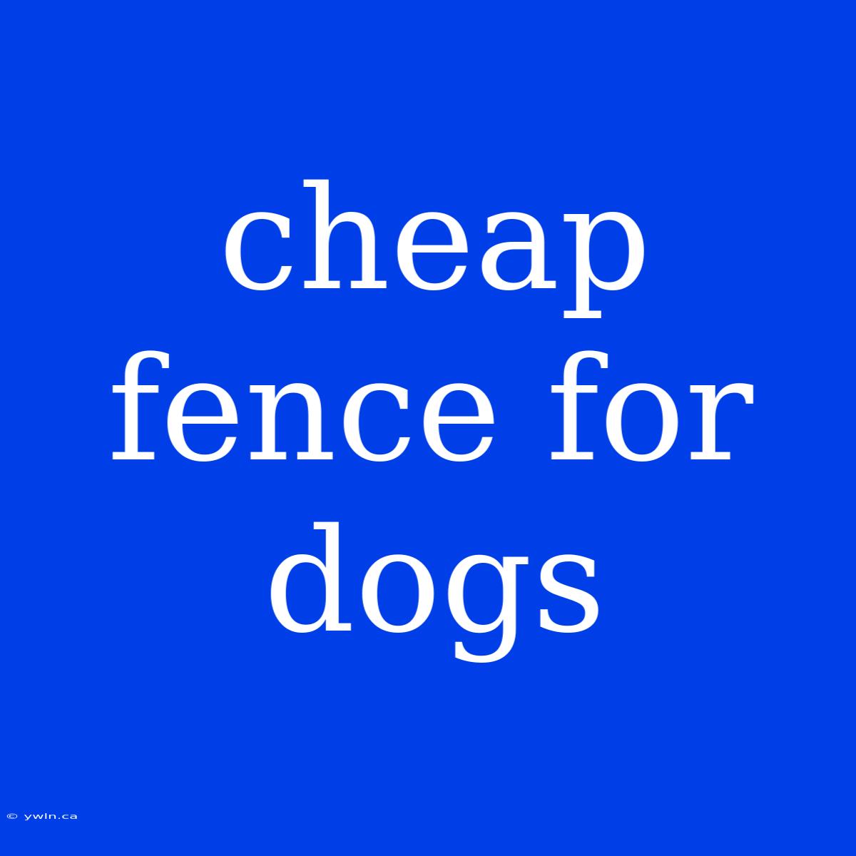 Cheap Fence For Dogs