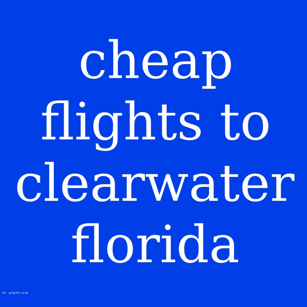 Cheap Flights To Clearwater Florida