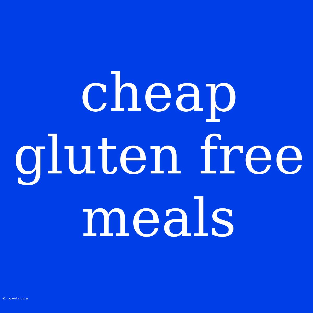 Cheap Gluten Free Meals