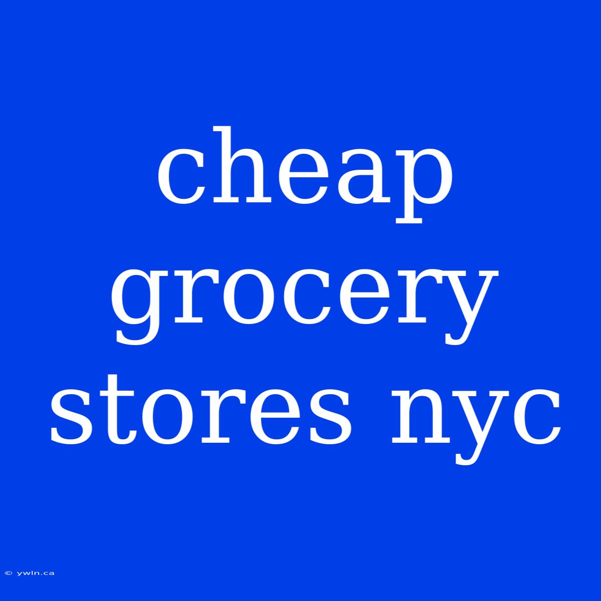 Cheap Grocery Stores Nyc