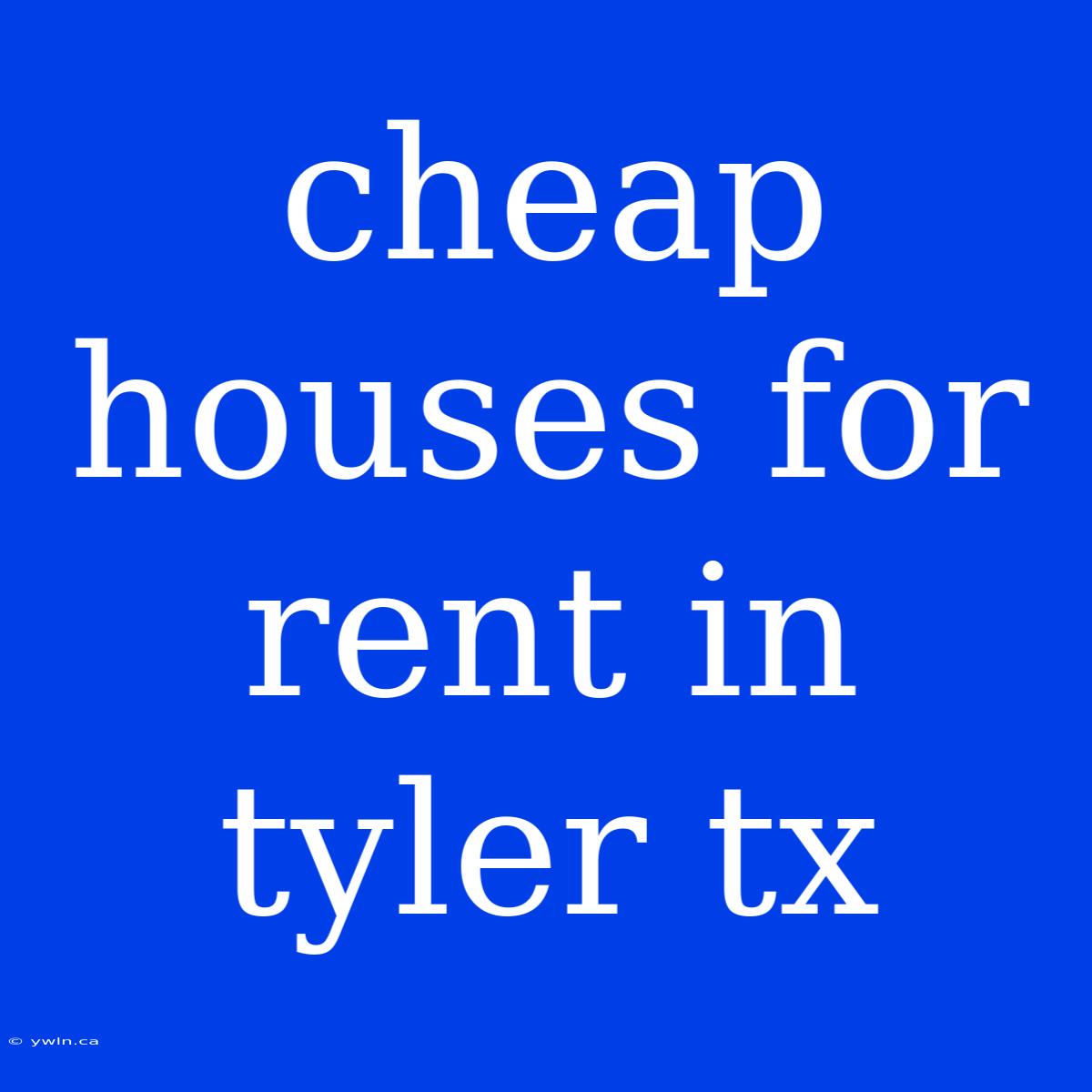 Cheap Houses For Rent In Tyler Tx