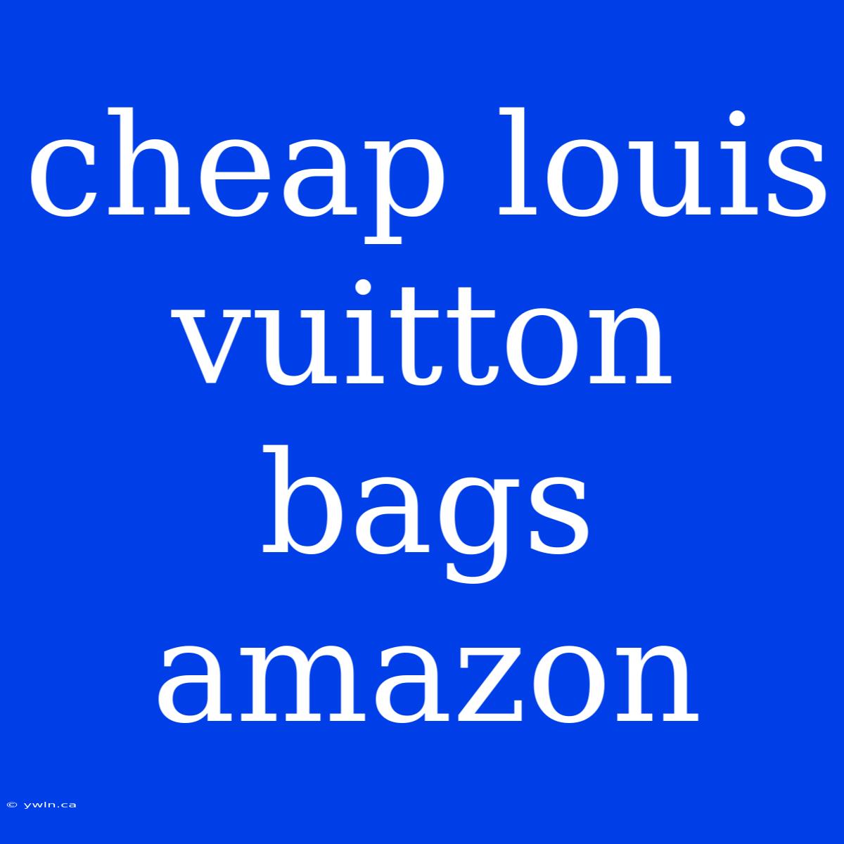 Cheap Louis Vuitton Bags Amazon