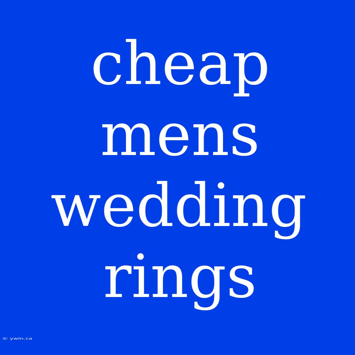 Cheap Mens Wedding Rings